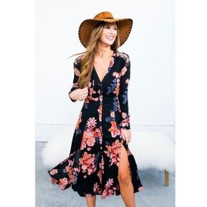 Free People💕Miranda Embroidered Floral Maxi Dress